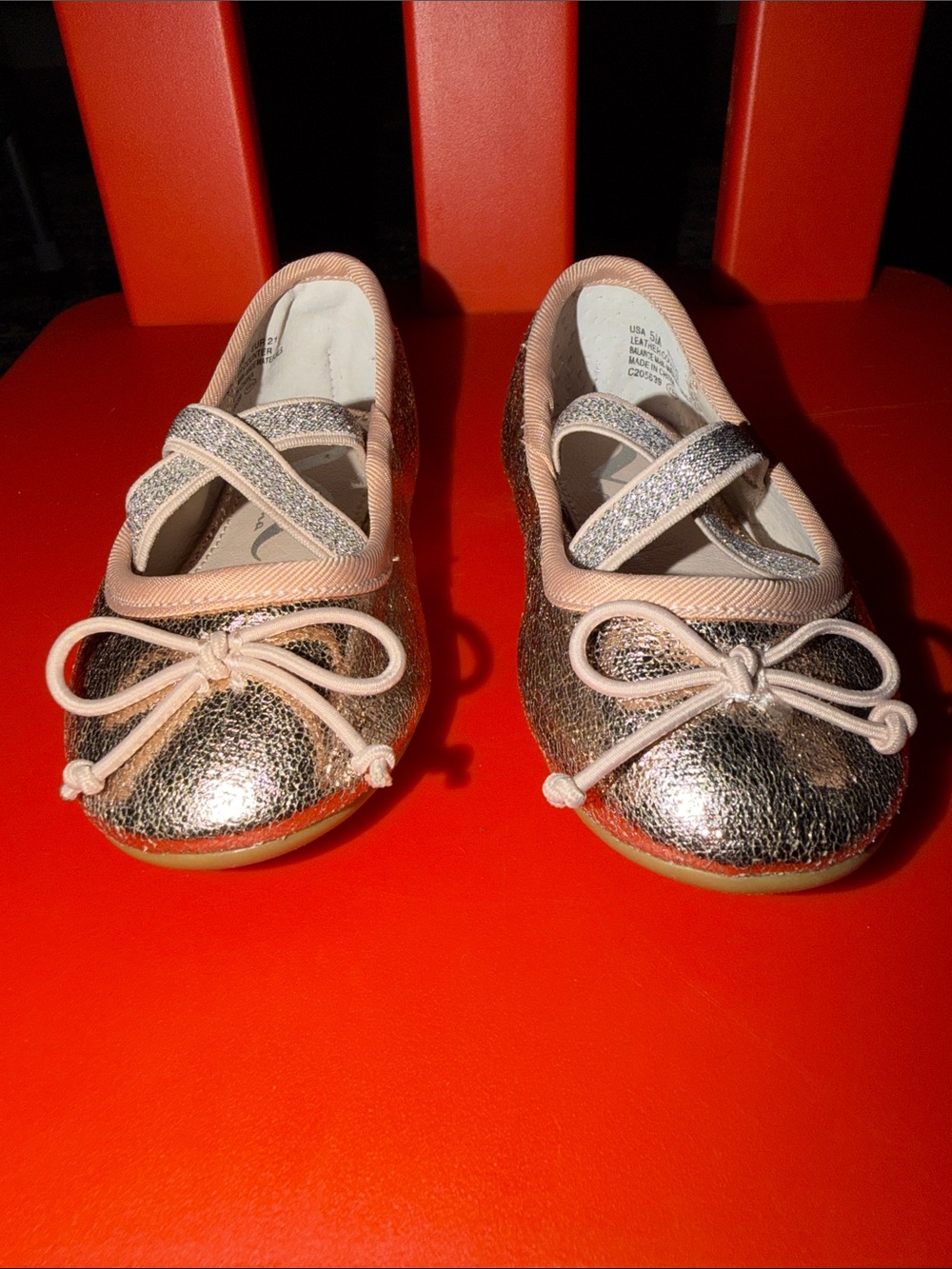 Nina Rose Gold Glitter Mary Jane Dress Shoes